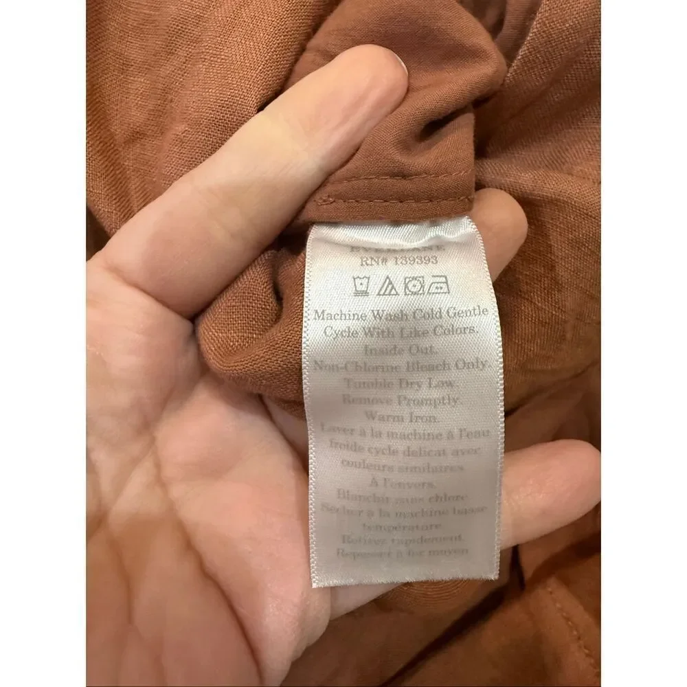 Everlane THE WRAP JUMPSUIT IN LINEN oversized boho lagenlook sz 2